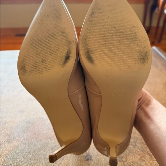 Nine West Glossy Nude Heels - Picture 5 of 13